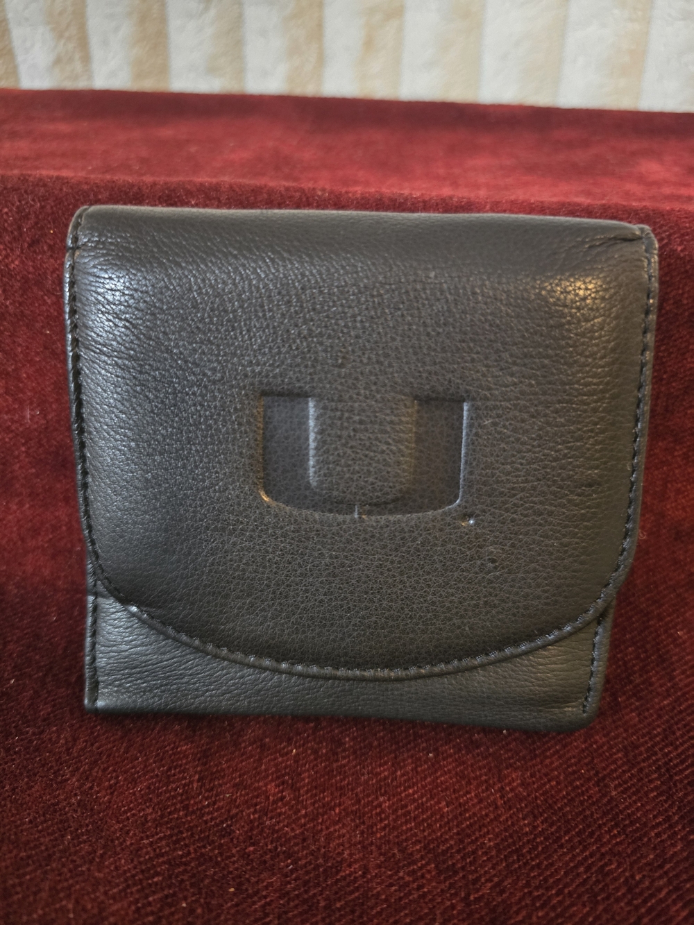 NWT Canyon Outback Leather Miami Hurricanes Tri-Fold Wallet Black NCAA U Logo